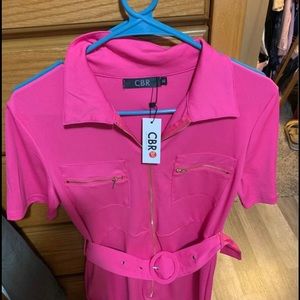 New pink dress with belt